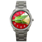 Yellow Flower Side  Sport Metal Watch