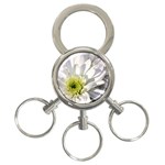 White Flower 1   3-Ring Key Chain