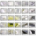 White Flower 1   9mm Italian Charm (25 pack)