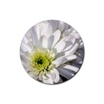 White Flower 1   Rubber Coaster (Round)