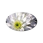 White Flower 1   Sticker Oval (10 pack)