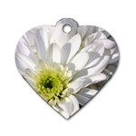 White Flower 1   Dog Tag Heart (One Side)