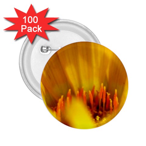 Yellow Color Flower   2.25  Button (100 pack) from UrbanLoad.com Front