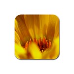 Yellow Color Flower   Rubber Square Coaster (4 pack)