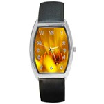 Yellow Color Flower   Barrel Style Metal Watch