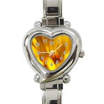 Yellow Color Flower   Heart Italian Charm Watch