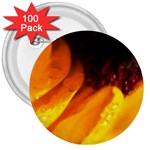 Wet Yellow Flowers 3  3  Button (100 pack)