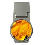 Wet Yellow Flowers 1   Money Clip (Round)