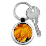 Wet Yellow Flowers 1   Key Chain (Round)