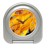 Wet Yellow Flowers 1   Travel Alarm Clock