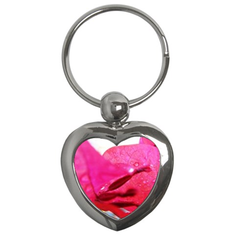 Wet Pink Rose  Key Chain (Heart) from UrbanLoad.com Front