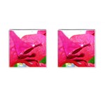 Wet Pink Rose  Cufflinks (Square)