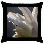 Water Drops on Flower 2  Throw Pillow Case (Black)