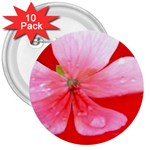 Water and Pink Flower  3  Button (10 pack)