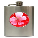 Water and Pink Flower  Hip Flask (6 oz)
