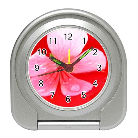 Water and Pink Flower  Travel Alarm Clock from UrbanLoad.com Front