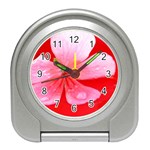 Water and Pink Flower  Travel Alarm Clock