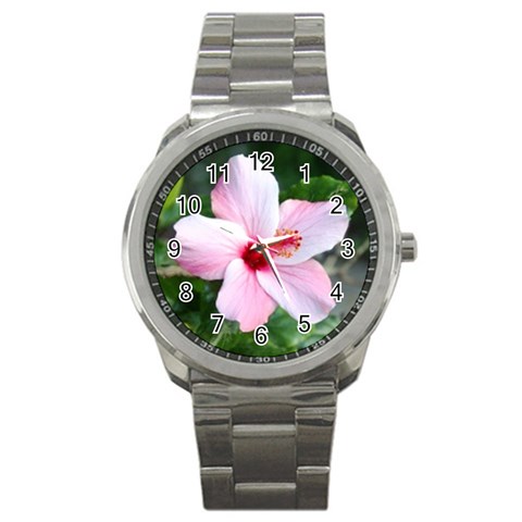 Very Pink Flower  Sport Metal Watch from UrbanLoad.com Front