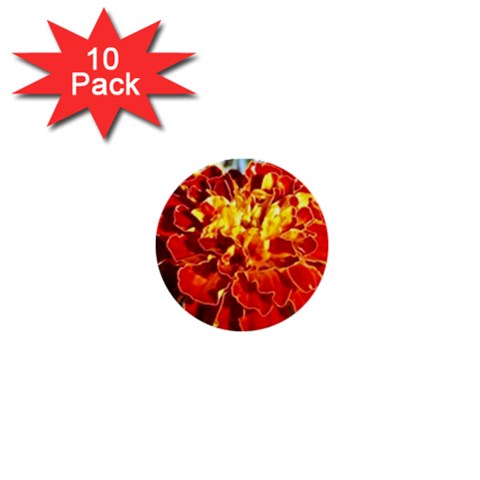 The Red Flowers  1  Mini Button (10 pack)  from UrbanLoad.com Front