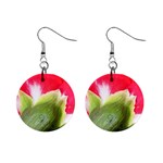 The Red Flower 2  1  Button Earrings