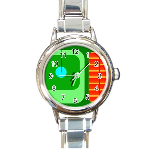 Golfers Dream Round Italian Charm Watch from UrbanLoad.com Front