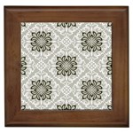 black and white square bkgd Framed Tile