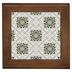 black and white square bkgd Framed Tile