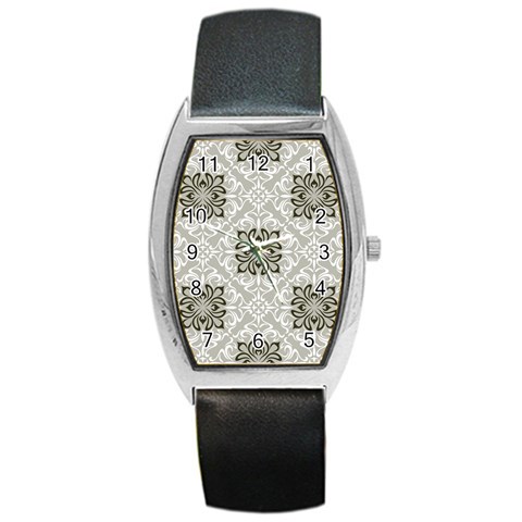 black and white square bkgd Barrel Style Metal Watch from UrbanLoad.com Front