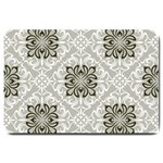 black and white square bkgd Large Doormat