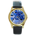  Round Gold Metal Watch