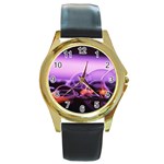  Round Gold Metal Watch