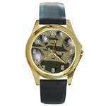  Round Gold Metal Watch