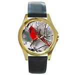  Round Gold Metal Watch