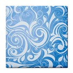 blue swirls Tile Coaster