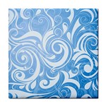 blue swirls Tile Coaster