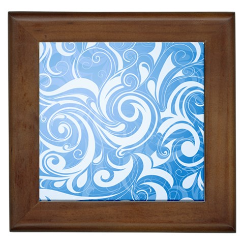 blue swirls Framed Tile from UrbanLoad.com Front