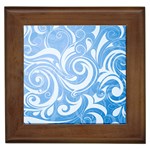 blue swirls Framed Tile