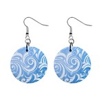 blue swirls 1  Button Earrings