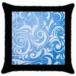 blue swirls Throw Pillow Case (Black)