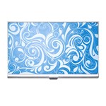 blue swirls Business Card Holder