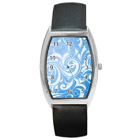 blue swirls Barrel Style Metal Watch from UrbanLoad.com Front
