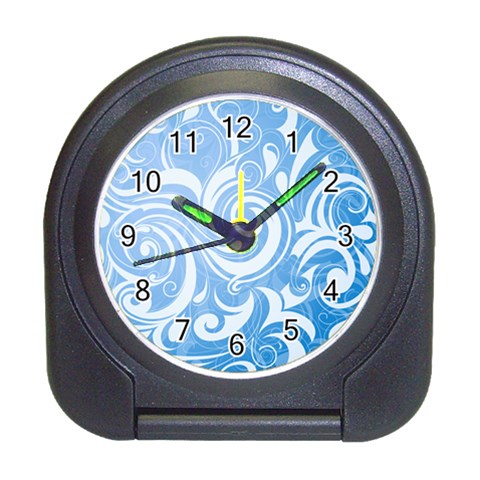 blue swirls Travel Alarm Clock from UrbanLoad.com Front