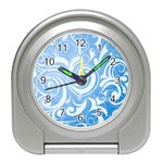 blue swirls Travel Alarm Clock