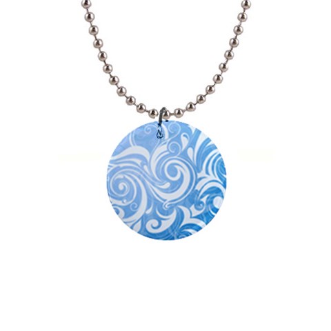 blue swirls 1  Button Necklace from UrbanLoad.com Front