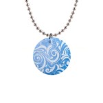 blue swirls 1  Button Necklace