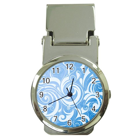 blue swirls Money Clip Watch from UrbanLoad.com Front