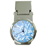 blue swirls Money Clip Watch