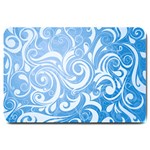 blue swirls Large Doormat