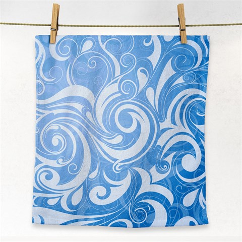 blue swirls Face Towel from UrbanLoad.com Front