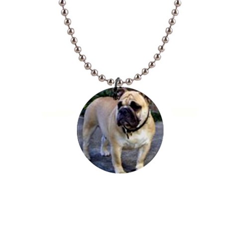 Bulldog 1  Button Necklace from UrbanLoad.com Front